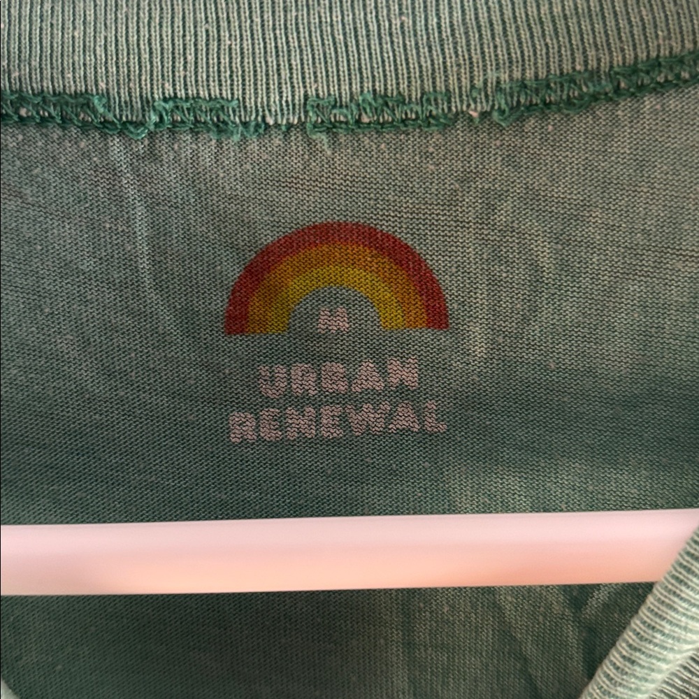 Urban Renewal Green Tee with Rainbow Design - Picture 2 of 3